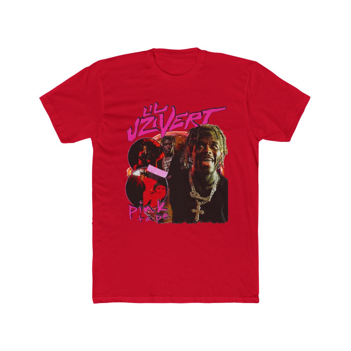LIL UZI VERT PINK TAPE TEE - alternate angle 4, merchandise